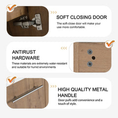AISU Bathroom Cabinet With Sink,Soft Close Doors,Float Mounting Design, For Small Bathroom
