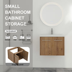 AISU Bathroom Cabinet With Sink,Soft Close Doors,Float Mounting Design, For Small Bathroom