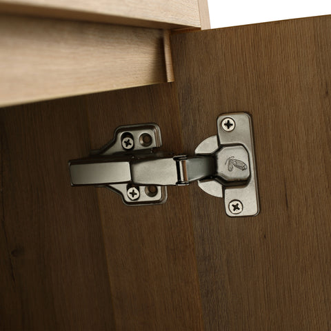 Meuble-lavabo autoportant AISU avec lavabo en céramique et 2 portes d'armoire à fermeture douce