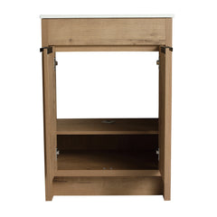 AISU 24" Freestanding Bathroom Vanity with Ceramic Sink & 2 Soft-Close Cabinet Doors