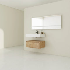 AISU 30" Modern Wall-Mounted Bathroom Vanity with Resin Sink and Soft Close Drawer, Imitative Oak Finish