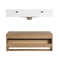 AISU 30" Modern Wall-Mounted Bathroom Vanity with Resin Sink and Soft Close Drawer, Imitative Oak Finish