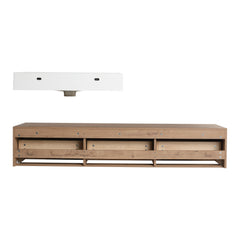 AISU 60" Modern Wall-Mounted Bathroom Vanity with Resin Sink, Soft Close Drawer, Imitative Oak Finish