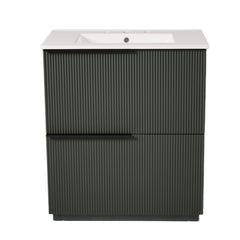 AISU 30" Ultra Fluted Design Freestanding Bathroom Vanity with Ceramic Sink, Green