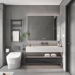 AISU 35 x 28" Aluminium Medicine Cabinet Mirror with LED Light