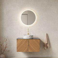 Meuble-lavabo mural moderne de 30 po avec lavabo 