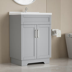 Meuble-lavabo de salle de bain AISU avec lavabo en céramique