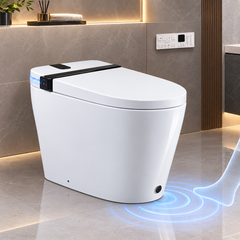 AISU Smart Toilet with Bidet Seat, Auto Open/Close Seat, Foot Sensor, LED Display, Night Light, Warm Water & Dryer, Revolving lamp, Side Knob With Multiple Controls, V Shape, Built-in Water Tank