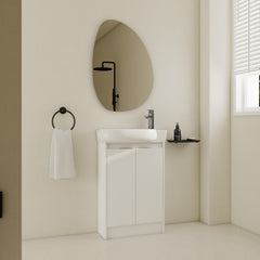 AISU 23' Freestanding Bathroom Vanity with Sink, Soft Close Doors, Glossy White