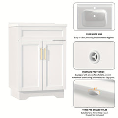 Meuble-lavabo de salle de bain AISU avec lavabo en céramique