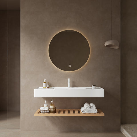 48" Wand-Waschtisch, modernes weißes Design (ohne Wasserhahn) 