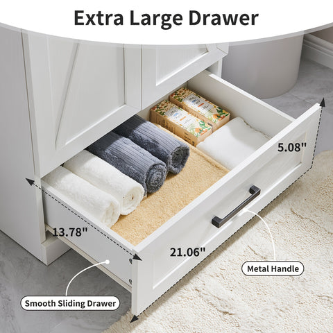AISU 24" Farmhouse Badezimmer-Waschtisch mit Waschbecken