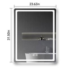 Miroir de salle de bain à LED de 31 pouces, rétroéclairé avec système antibuée