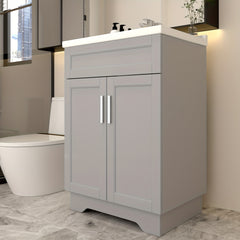 Meuble-lavabo de salle de bain AISU avec lavabo en céramique