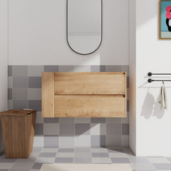 AISU 36" Wall Mounting Bathroom Vanity, Soft Close Drawer(Only Vanity, Without Basin)